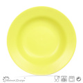 Matte Yellow Ceramic Soup Plate